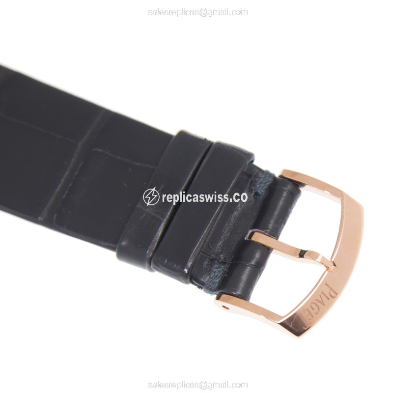 Piaget Altiplano Replica - Manual - 18kt Rose Gold - Gray Dial - Alligator Black Strap - View 4