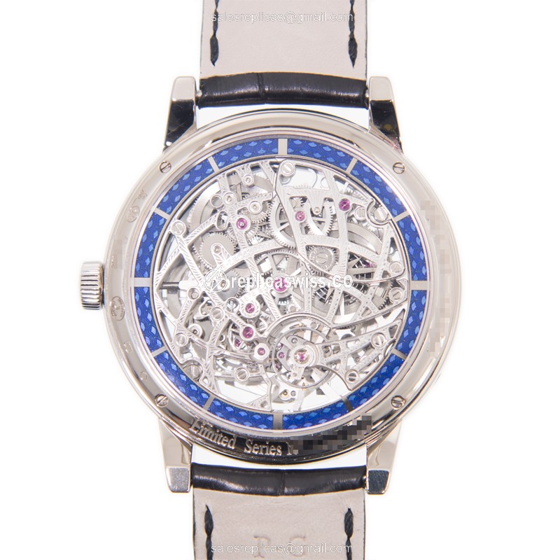 Jaeger-Lecoultre Q50635SQ Replica - Manual Wind - 18kt Gold - Silver Dial - Leather Black Strap - View 3