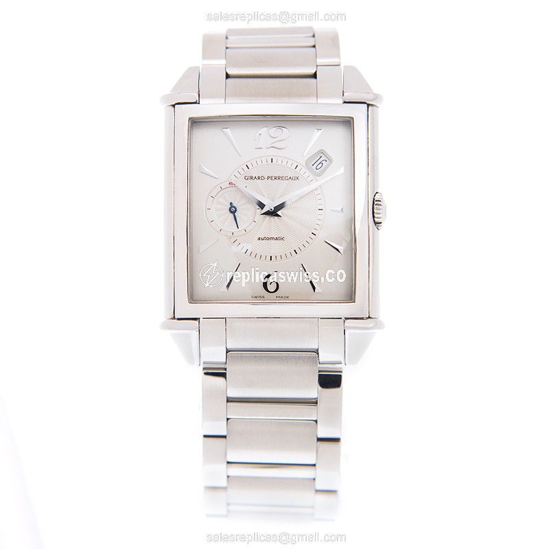 Girard Perregaux 25835-11-161-11A - Vintage 1945 - Automatic - Silver Dial - Steel Case & Band - View 2