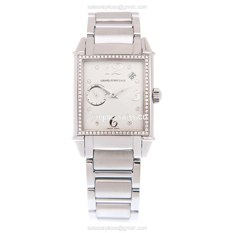 Girard Perregaux 1945 Replica - Automatic - Stainless Steel & Diamond - Silver Dial - View 2