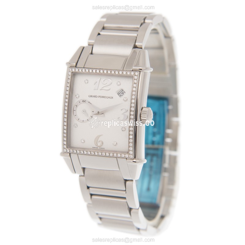 Girard Perregaux 1945 Replica - Automatic - Stainless Steel & Diamond - Silver Dial - View 3