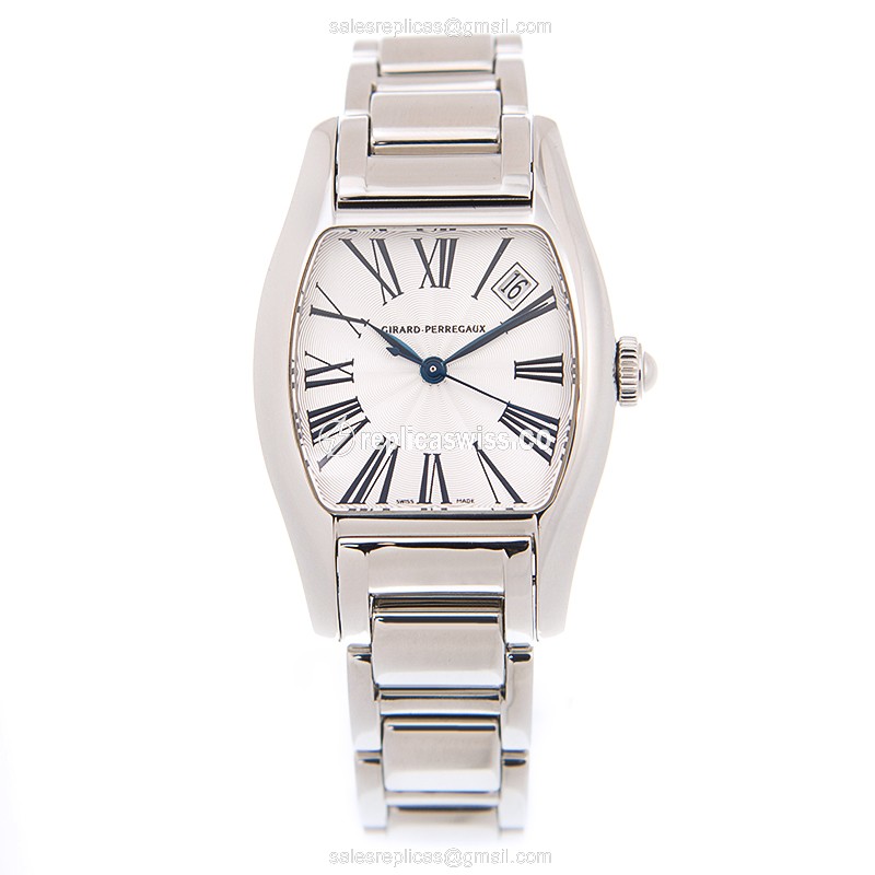 Girard Perregaux Richeville Replica - Automatic - Stainless Steel Case - Silver Dial - Steel Band - View 2