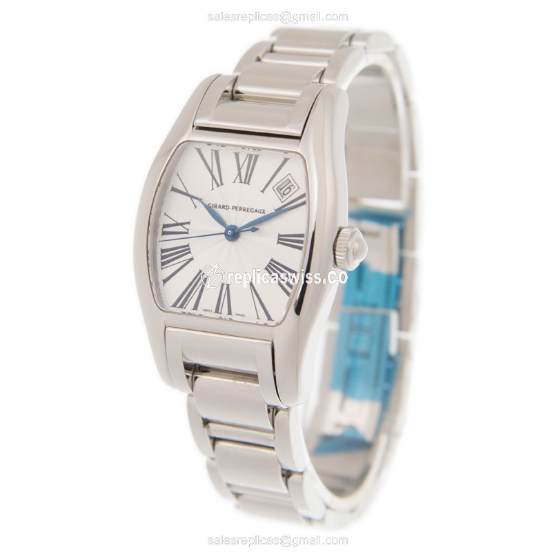 Girard Perregaux Richeville Replica - Automatic - Stainless Steel Case - Silver Dial - Steel Band - View 3