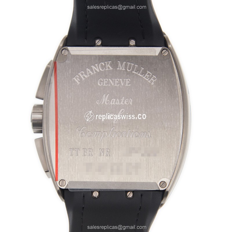 Franck Muller V 45 CC DT TT BRNR VANGUARD Auto - Black Dial - Steel Case - Leather Strap - View 3