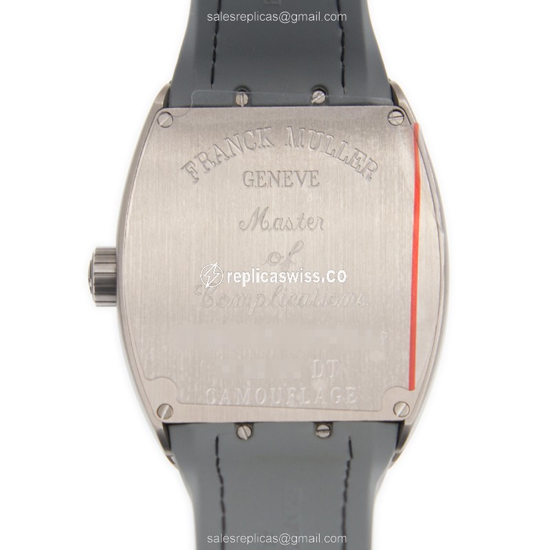 Franck Muller V 45 SC DT CAMOU TT.MC.TT VANGUARD - Automatic - Steel Case - Gray Dial - Leather Strap - View 3