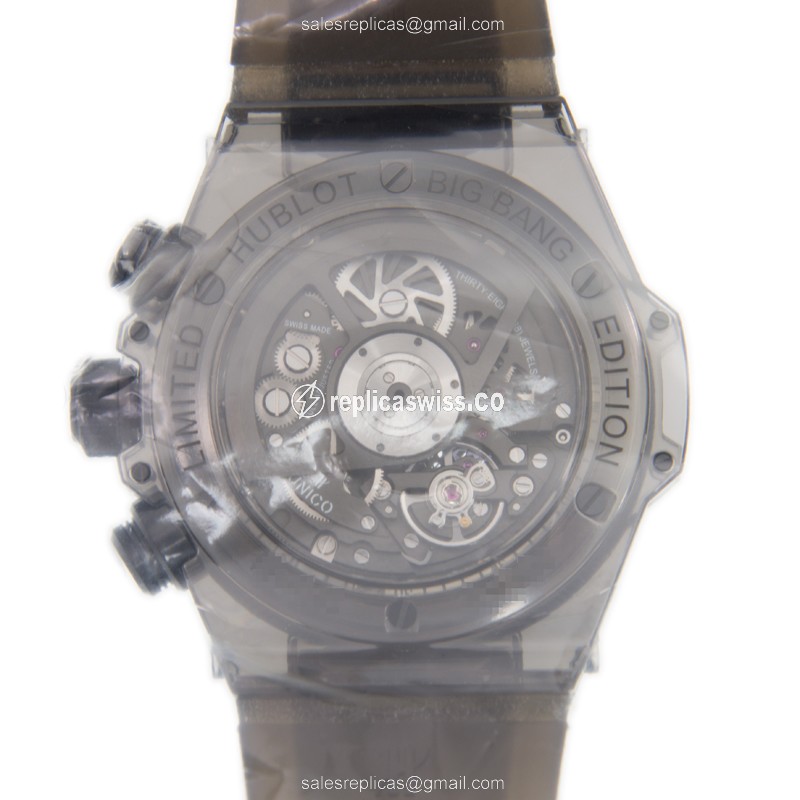Hublot BIG BANG Replica - Automatic - Sapphire Crystal - Black Dial - Rubber Strap - Buckle Clasp - View 3