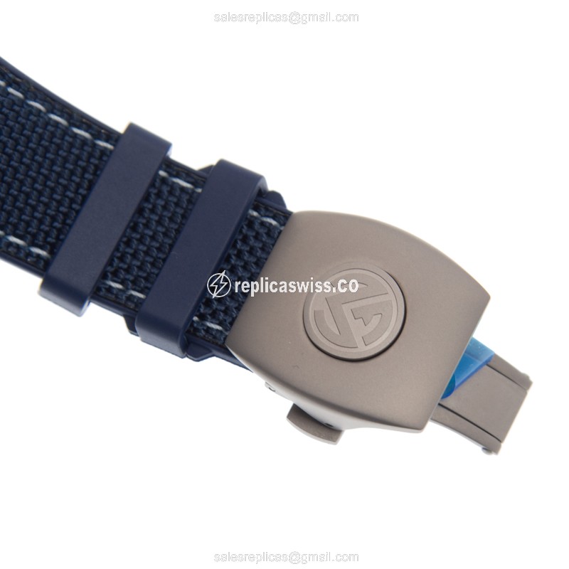 Franck Muller V45 SC DT CAMOU - Automatic - Steel - Blue Dial - Leather Blue Strap - View 4