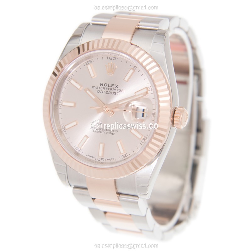 Rolex DATEJUST Replica - Automatic - Gold & Steel - 40mm Case - View 3
