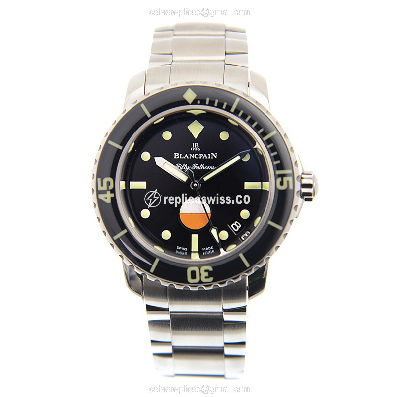 Blancpain 5008-1130-71S Replica - Automatic - Steel - Black - Black Clasp - 46mm - View 2