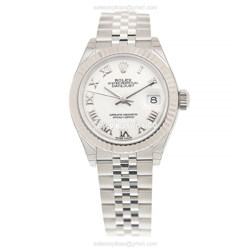 Rolex Datejust Replica - Automatic - White Gold - Steel Case, White Dial - View 2