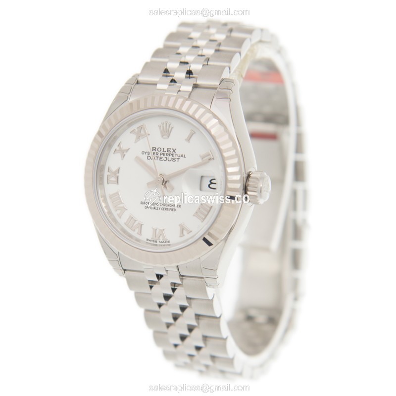 Rolex Datejust Replica - Automatic - White Gold - Steel Case, White Dial - View 3