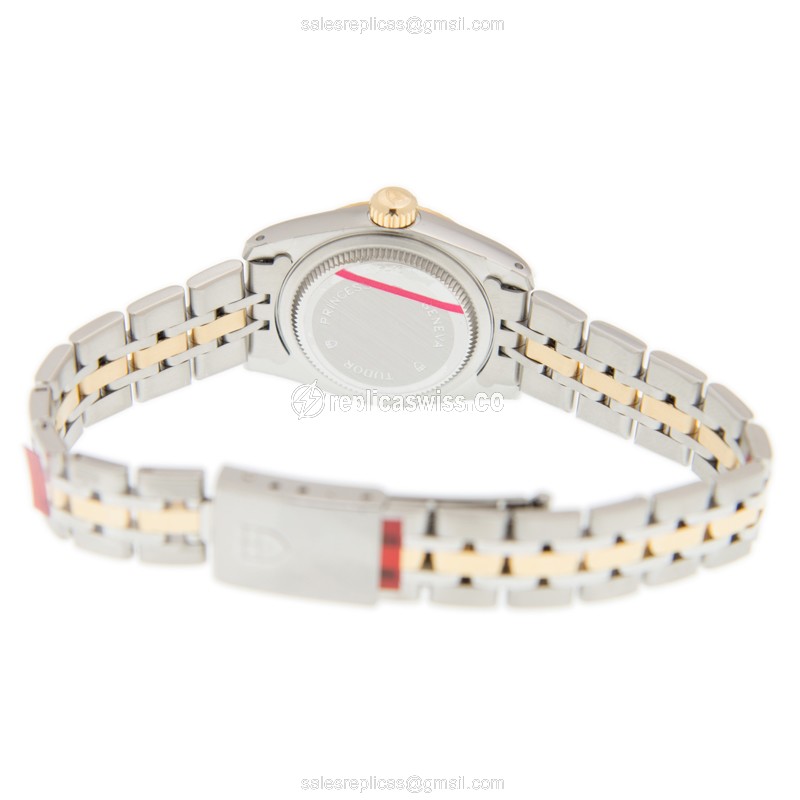 18kt Gold Tudor Princess Date Replica - Automatic - Blue Dial - Gold & Steel Strap - View 4