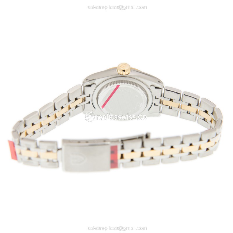 Tudor Princess Date 92413-62433AR-BK - Auto 18kt Gold & Steel Case - Black Dial - Gold Strap - View 3