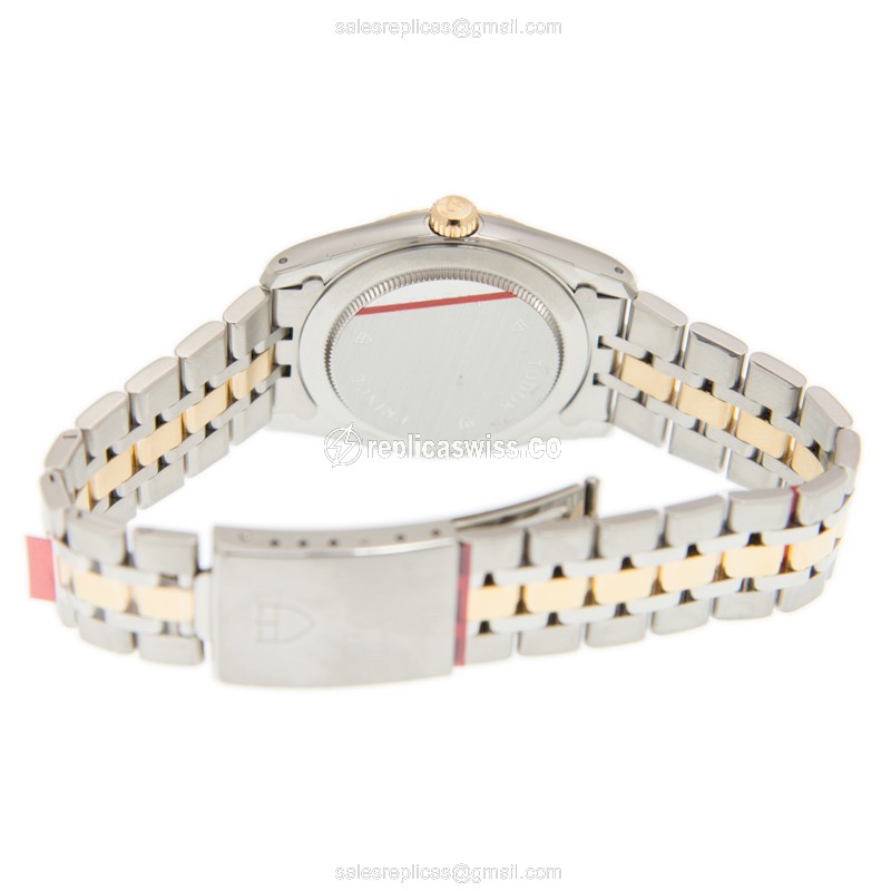 Tudor 74033-62473-CHRN Replica - Automatic - 18kt Gold & Steel - Gold Dial - Gold Clasp - View 4