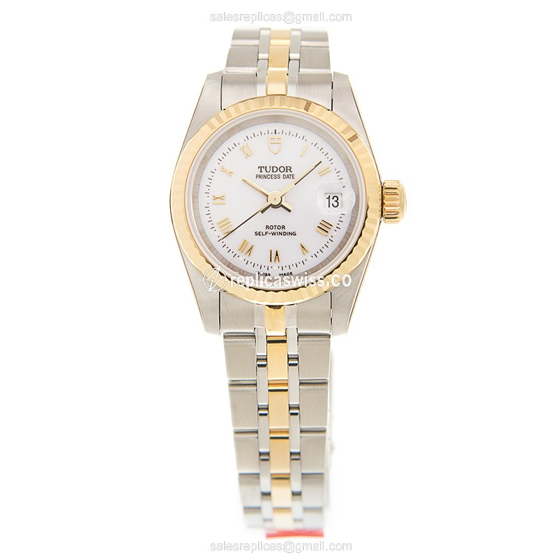 Tudor Princess Date Replica - Automatic - 18kt Gold & Steel - White Dial - View 2