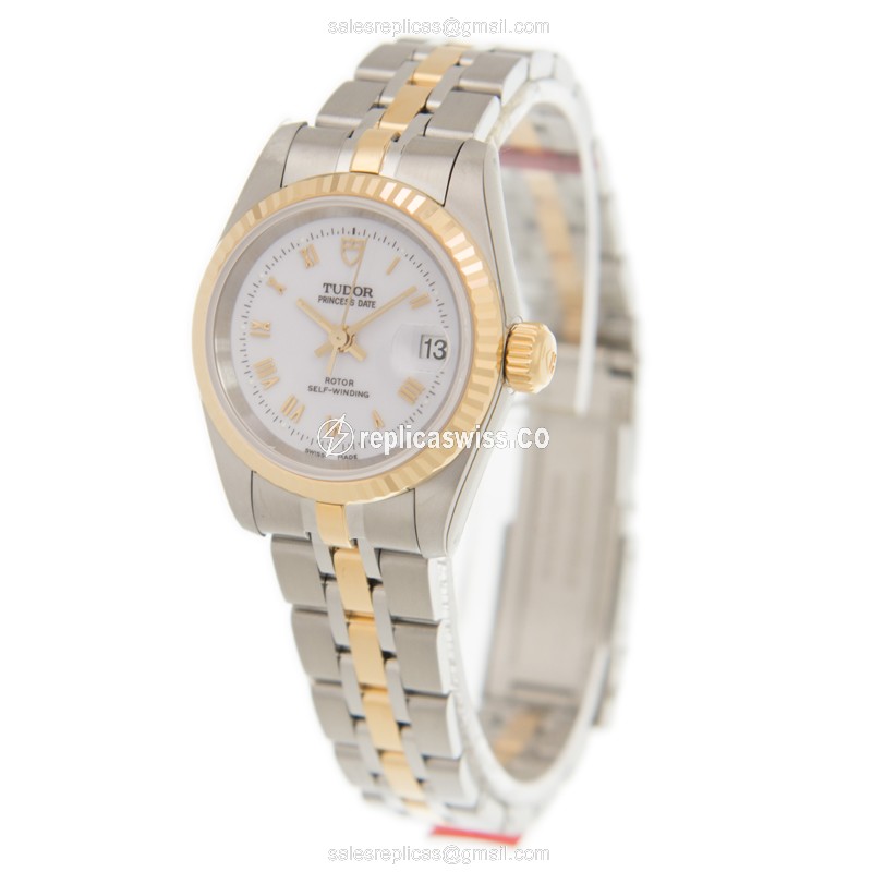 Tudor Princess Date Replica - Automatic - 18kt Gold & Steel - White Dial - View 3
