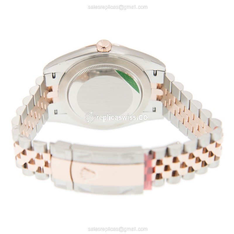 Rolex DATEJUST Replica - Automatic - 18kt Rose Gold & Steel Case - Silver Dial - View 4