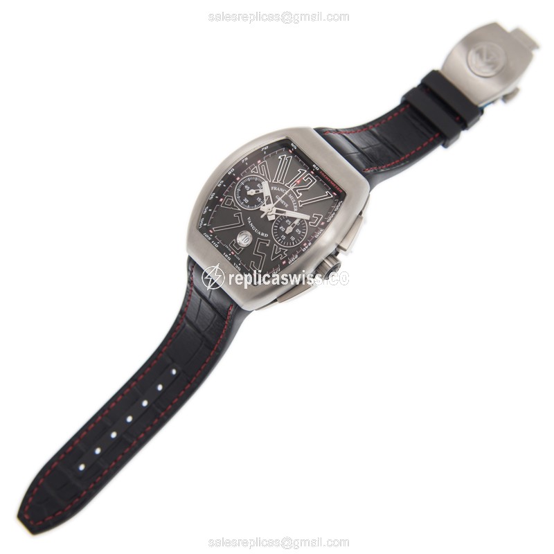 Franck Muller V45 CC DT Vanguard Auto - Black Dial - Rubber Strap - Clasp - View 2