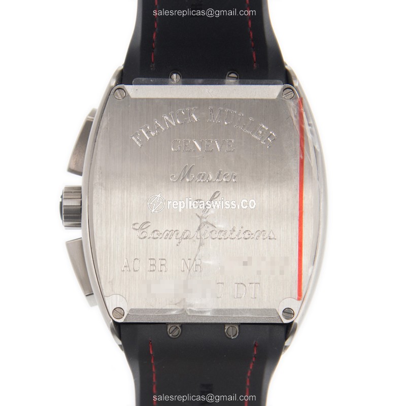 Franck Muller V45 CC DT Vanguard Auto - Black Dial - Rubber Strap - Clasp - View 3