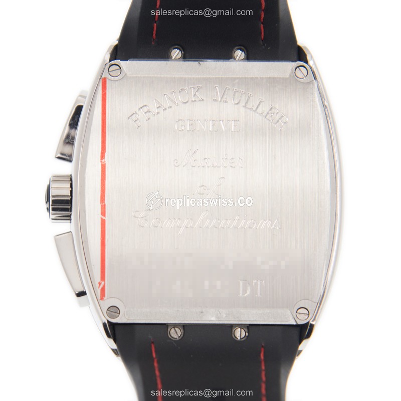 Franck Muller V45 CC DT AC.NR Vanguard Replica - Automatic - Black Dial, Leather Strap - View 3