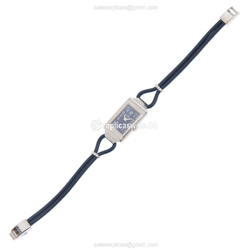 Jaeger-Lecoultre Q326858J Replica - Quartz - Steel Case - Blue Dial - Leather Strap - View 2