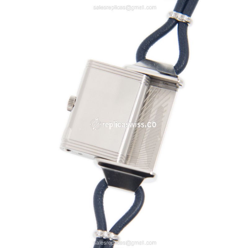Jaeger-Lecoultre Q326858J Replica - Quartz - Steel Case - Blue Dial - Leather Strap - View 4