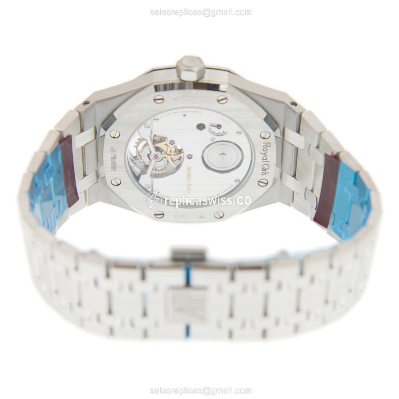 Audemars Piguet ROYAL OAK Replica - Automatic - 950 Platinum - Diamond-Set - Gray Dial - View 4