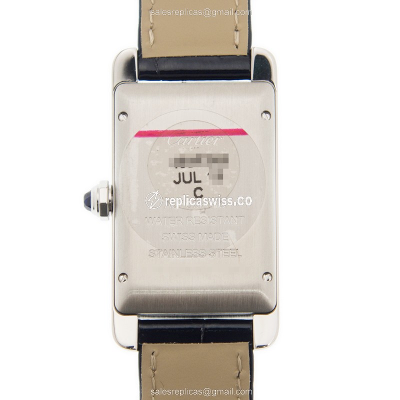 Cartier WSTA0017 Tank Automatic - Silver Dial - Black Alligator - Clasp - 40mm Steel - View 3