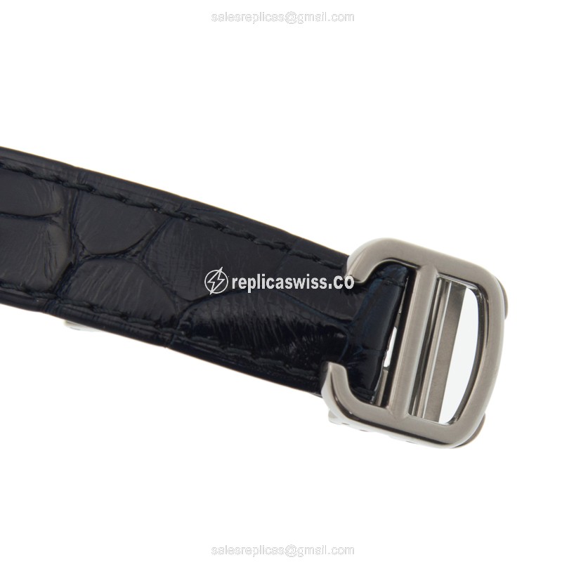 Cartier WSTA0017 Tank Automatic - Silver Dial - Black Alligator - Clasp - 40mm Steel - View 4