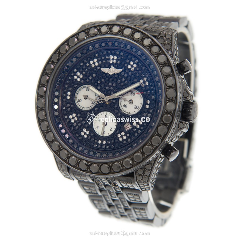 Breitling Blackdia Watch - Auto - Diamond - Black - Steel - View 3