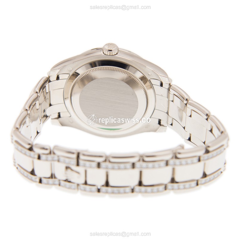 Rolex DATEJUST Replica - Automatic - 18kt White Gold - Sapphire Case - Silver Dial - View 4