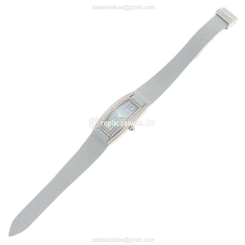 Piaget LIMELIGHT Quartz 18kt White Gold - Blue Dial - Leather Blue Strap - View 2