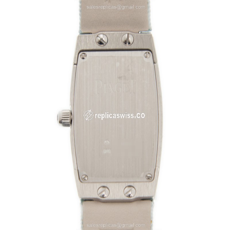 Piaget LIMELIGHT Quartz 18kt White Gold - Blue Dial - Leather Blue Strap - View 3