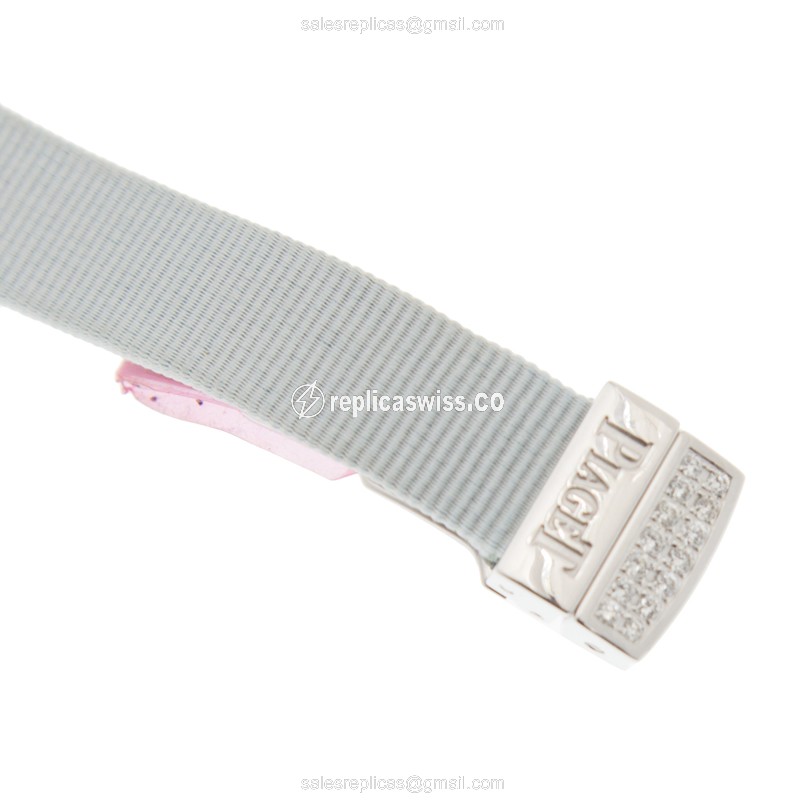 Piaget LIMELIGHT Quartz 18kt White Gold - Blue Dial - Leather Blue Strap - View 4