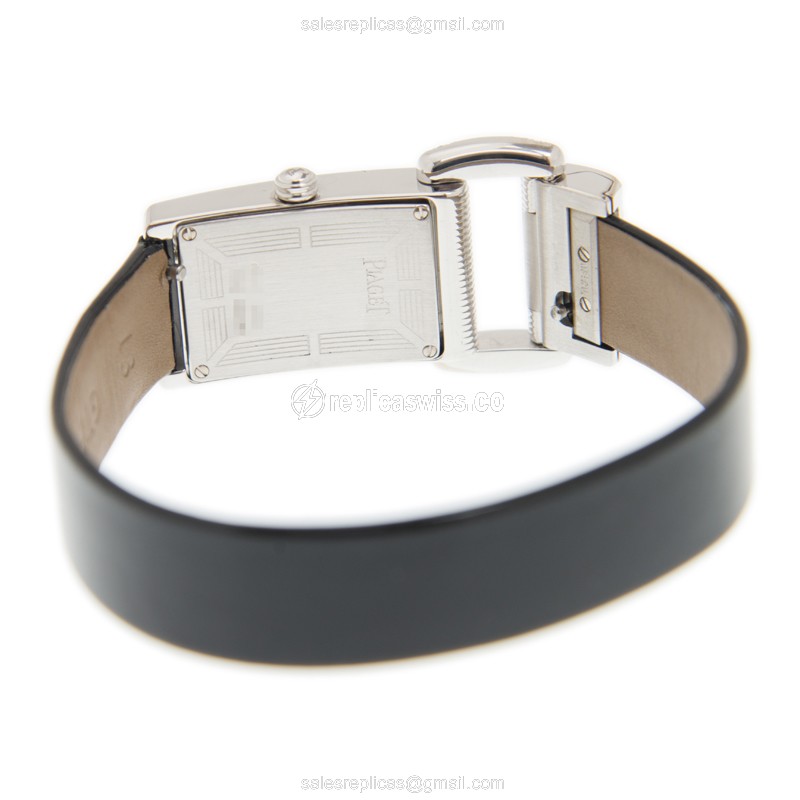 Piaget G0A27073 Replica - Quartz - 18kt Gold - White Dial - Black Leather Strap - View 4