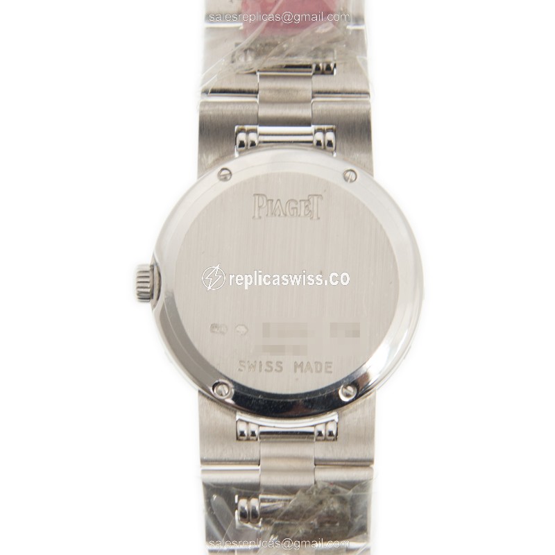 Piaget DANCER Quartz Replica - 18kt White Gold - Diamond Set - Silver Dial - View 3