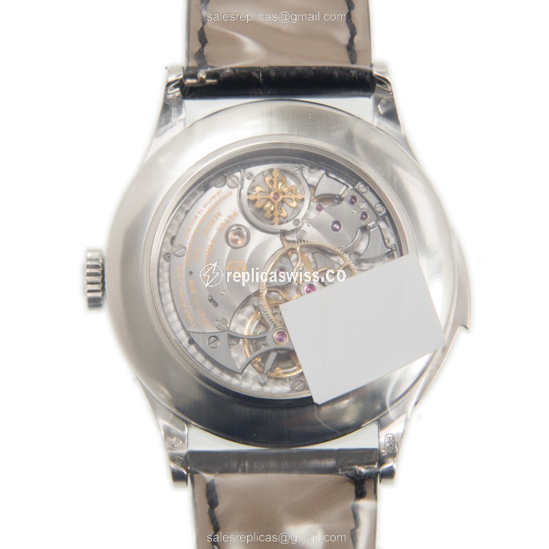 Patek Philippe 5216P-001 Grand Complications Manual Wind 950 Platinum - Black Dial - Alligator Black Clasp - View 3