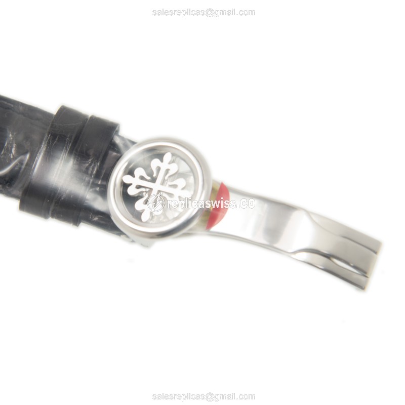 Patek Philippe 5216P-001 Grand Complications Manual Wind 950 Platinum - Black Dial - Alligator Black Clasp - View 4