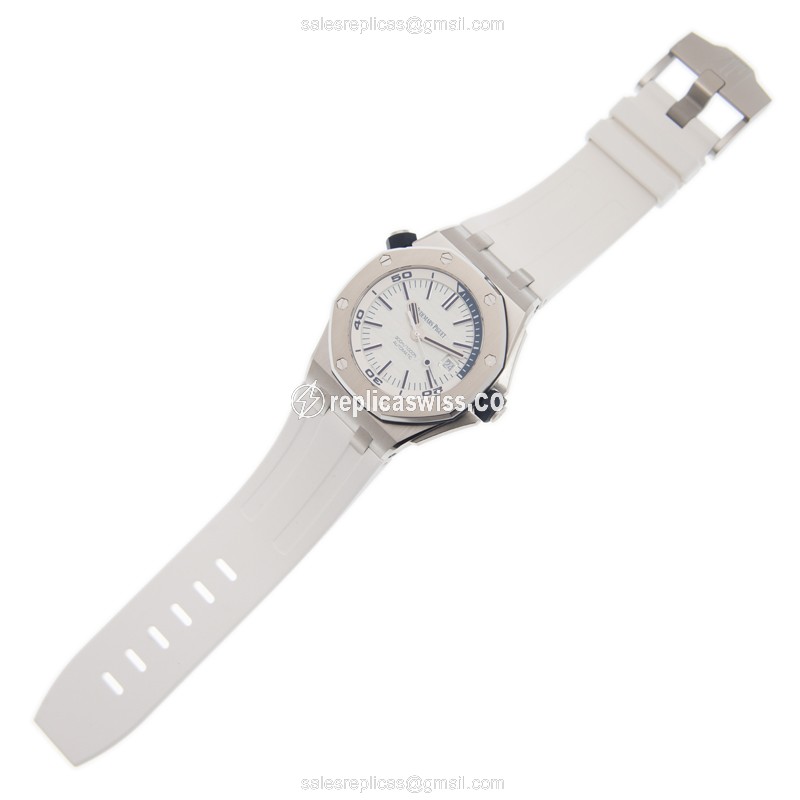 AP Royal Oak Offshore Replica - Automatic - Stainless Steel - White Dial - Rubber Strap - View 2