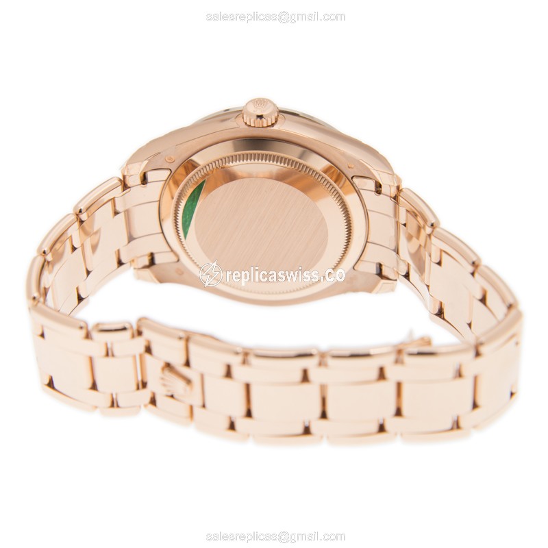 Rolex DATEJUST Replica - 18kt Rose Gold Case - Diamond Dial - Automatic Movement - View 4