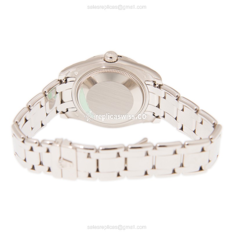 Rolex Datejust Replica - Automatic - White Gold - Diamond Case, Silver Dial - View 4