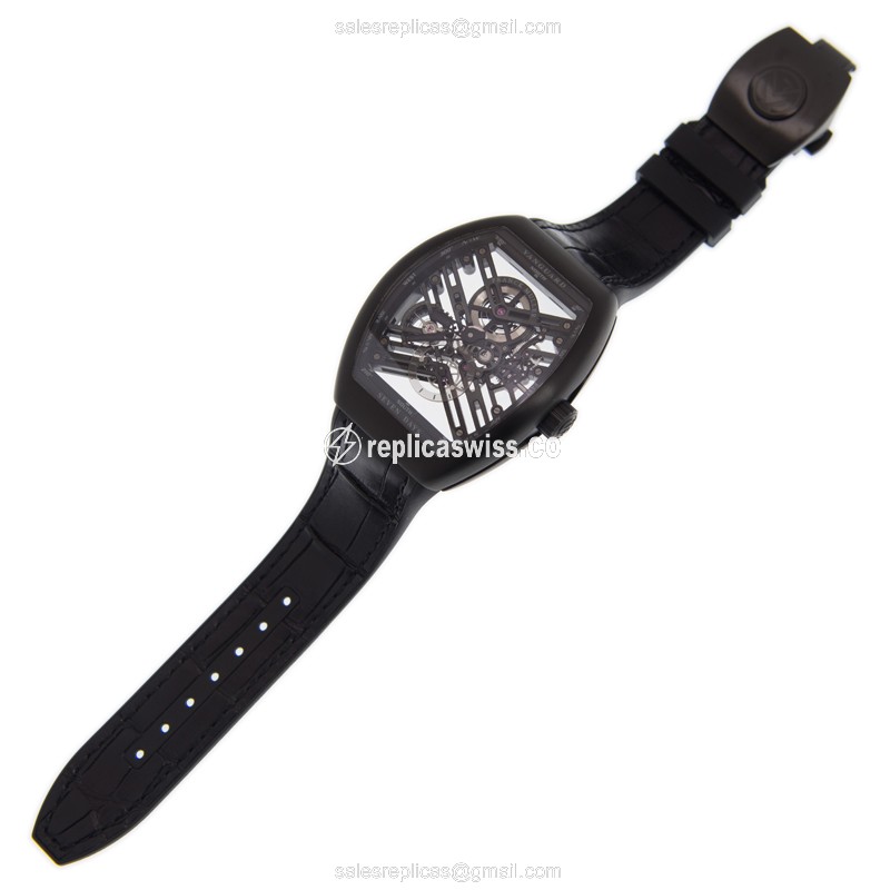 Franck Muller V 45 S6 SQT TT NR NR.BR Vanguard - Automatic | Steel Case | Black Dial, Leather Strap - View 2