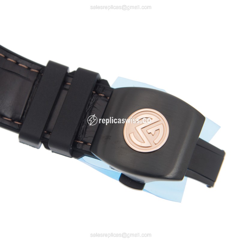 Franck Muller V45S6SQTTNR Vanguard Manual 18kt Rose/Steel - Black Dial Alligator Black Clasp - View 4