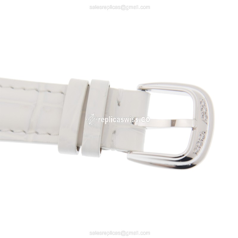 Franck Muller 7502 QZ COL DRM D AC CINTREE CURVEX Quartz - Diamond - Silver Dial - Alligator White Buckle - View 4
