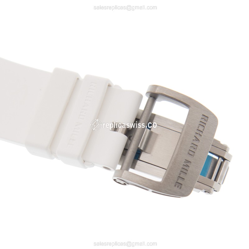 Richard Mille RM055 Replica - Manual - Ceramic - Skull Dial - White Rubber Strap - View 4