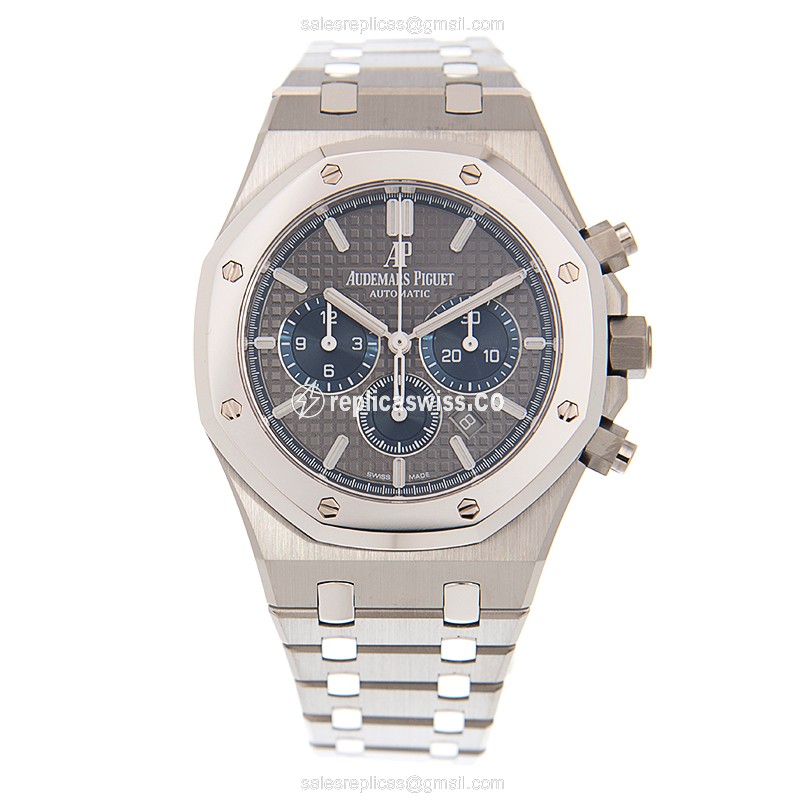 Audemars Piguet ROYAL OAK Replica - Automatic - Titanium Case - Gray Dial - Silver Steel Strap - View 2