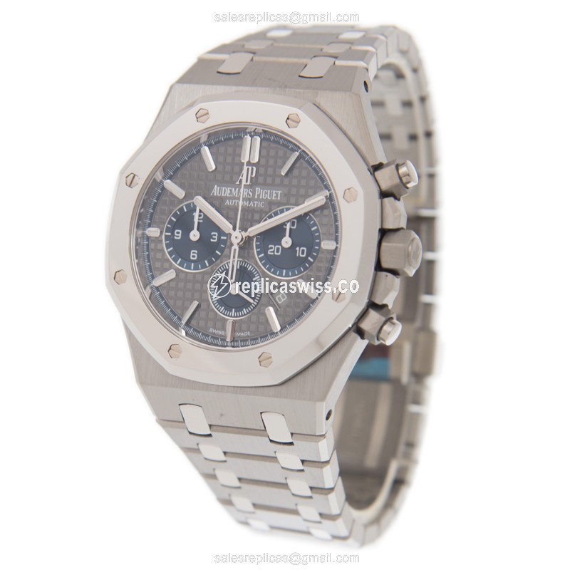 Audemars Piguet ROYAL OAK Replica - Automatic - Titanium Case - Gray Dial - Silver Steel Strap - View 3