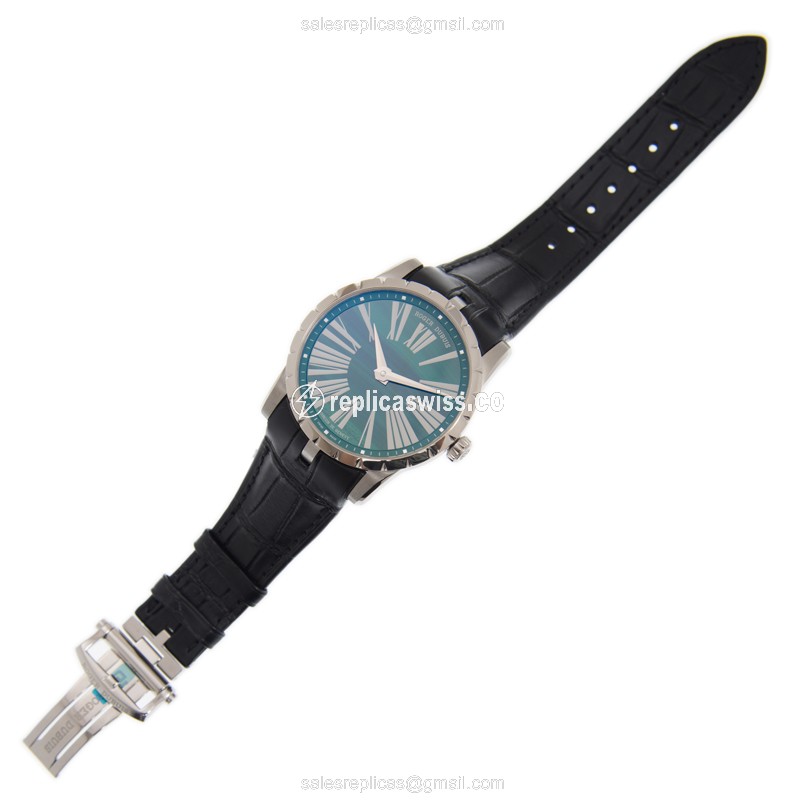 Roger Dubuis DBEX0518 EXCALIBUR Replica - Automatic - Green Dial - Stainless Steel - Black Alligator Strap - View 2