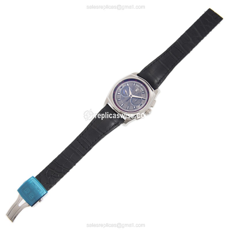 Roger Dubuis RDDBMG0005 Replica - Automatic - Steel Case - Gray Dial - Black Leather Strap - View 2