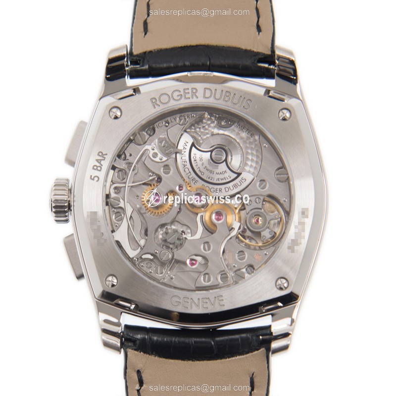 Roger Dubuis RDDBMG0005 Replica - Automatic - Steel Case - Gray Dial - Black Leather Strap - View 3